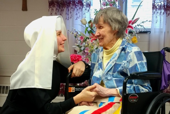 Novice sister with a resident
